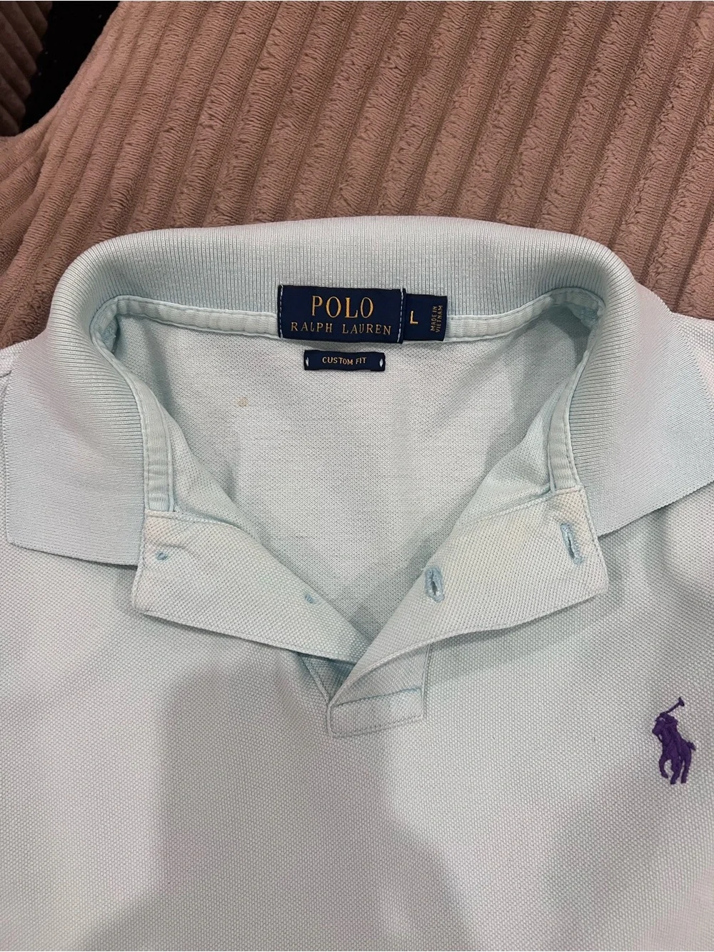Polo by Ralph Lauren Men’s Light Mint Classic Pique Polo Shirt L Tiffany